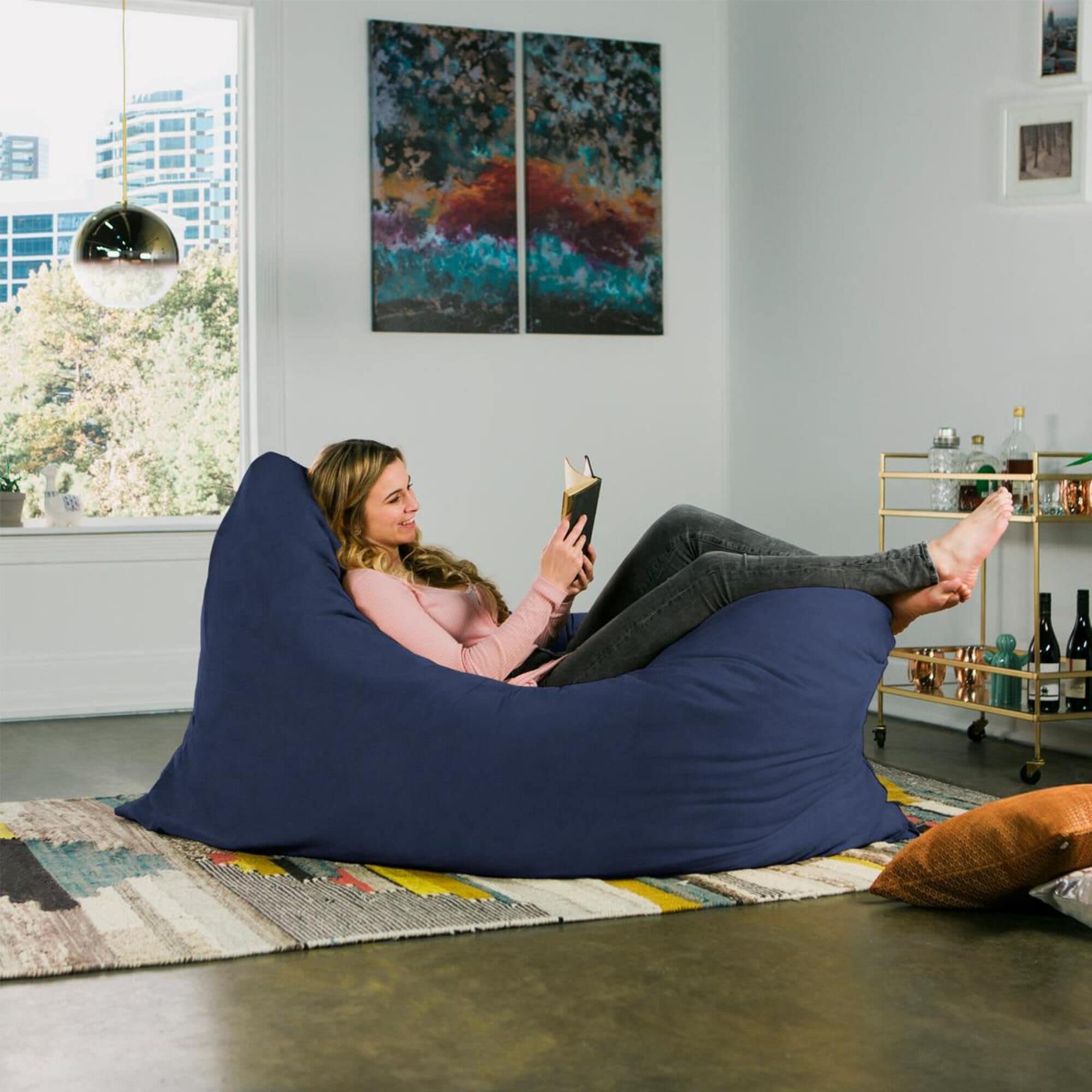 Jaxx 5.5 Pillow Bean Bag Pillow in Navy NFM