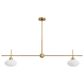 Hunter Getty Jasmine Roth 2-Light Linear Ceiling Light in Luxe Gold, , large