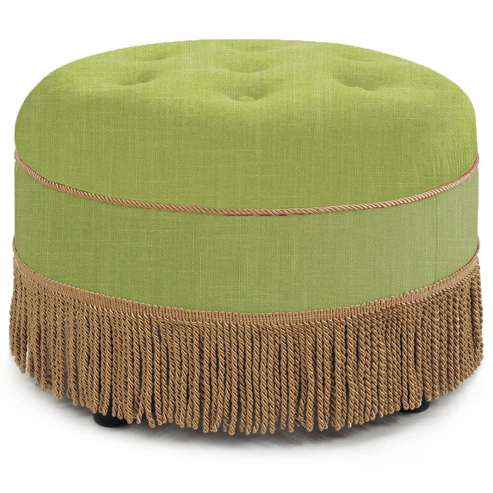 Jennifer Taylor Home Yolanda Standard Ottoman in Bright Chartreuse and Ivory, , large
