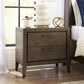 Urban Home Boracay Two Drawer Walnut Nightstand with USB in Wild Oats Brown, , large