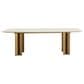 Club Collection By Sunpan Astara Dining Table in Cream and Antique Brass - Table Only, , large