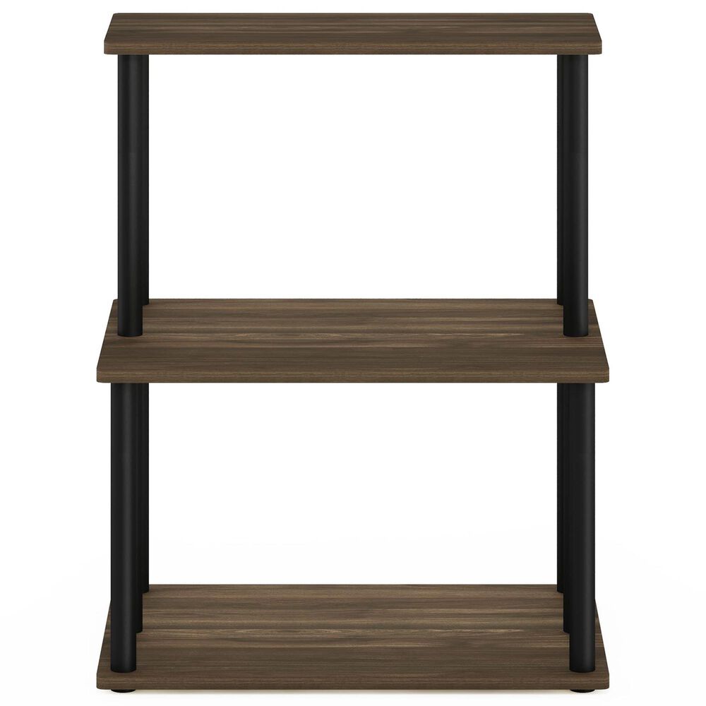 HOMLUX Turn-N-Tube 3-Tier Toolless Kitchen Storage Shelf in Columbia Walnut and Black, , large