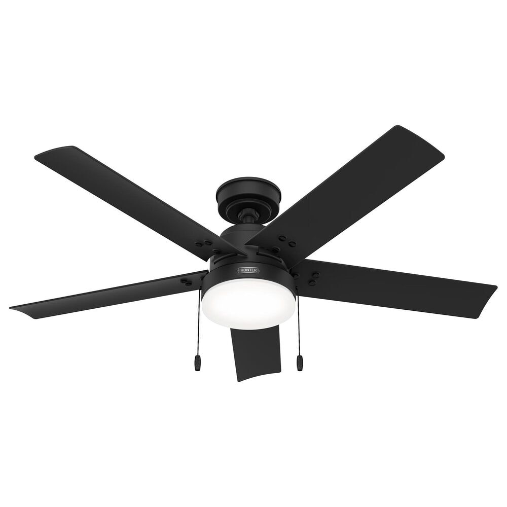 Hunter Sea Point 52" Outdoor Ceiling Fan with LED Lights in Matte Black, , large