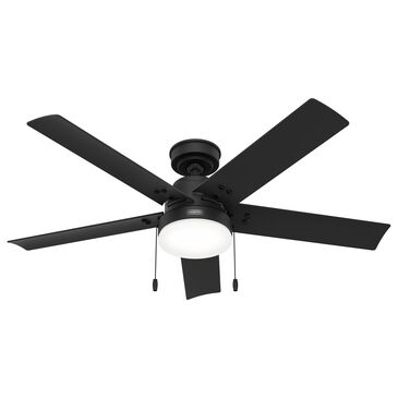 Hunter Sea Point 52" Outdoor Ceiling Fan with LED Lights in Matte Black, , large