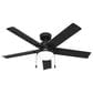 Hunter Sea Point 52" Outdoor Ceiling Fan with LED Lights in Matte Black, , large