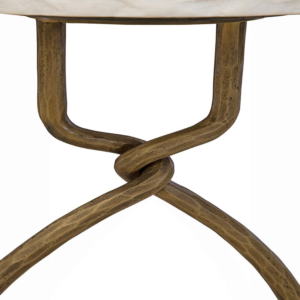 Timeless Designs Kevin Side Table in White and Brass, , large