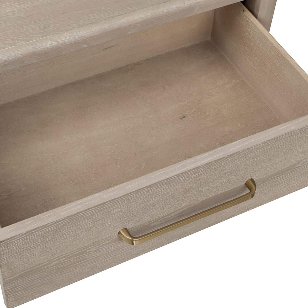 Urban Home Gardenia 2-Drawer Oak Wood Nightstand in Chai, , large