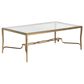 Nicolette Home Lorena Cocktail Table in Burnished Brass and Clear, , large