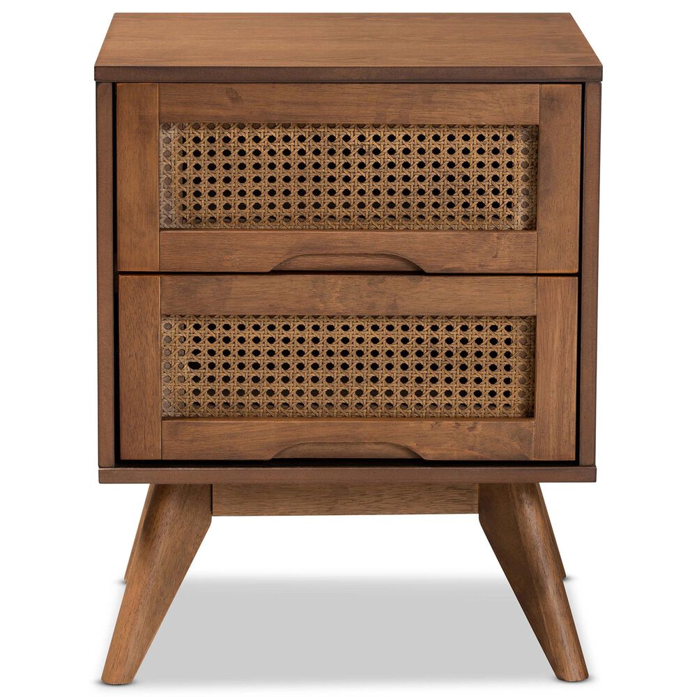 Baxton Studio Barrett 2-Drawer Nightstand in Walnut Brown, , large