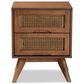 Baxton Studio Barrett 2-Drawer Nightstand in Walnut Brown, , large