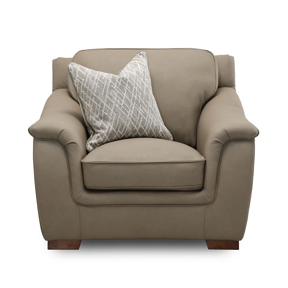 Sienna Designs Leather Accent Chair in Succulents Light Grey, , large