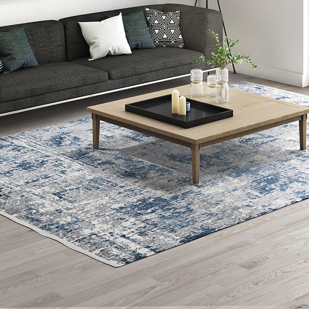 Couristan Marblehead Breccia 3&#39;11&quot; x 5&#39;11&quot; Blue and Grey Area Rug, , large