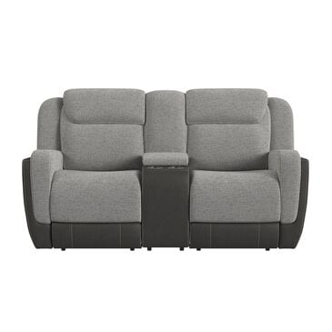 Mayberry Hill Hornet Manual Reclining Loveseat in Grey, , large