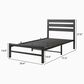 Hearth and Haven Twin Platform Bed Frame with Wood Headboard in Black, , large