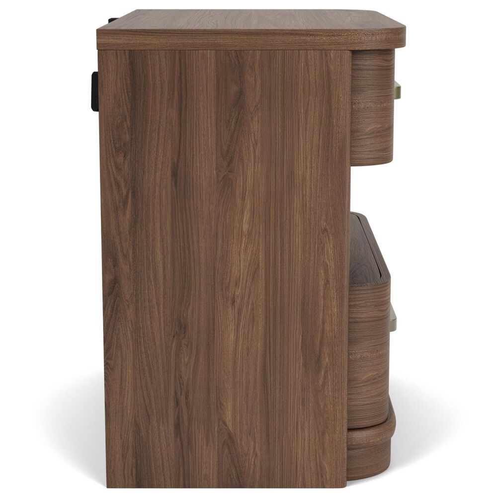 Riverside Furniture Delia Queen Panel Bed with Two Nightstands in Nouveau Walnut, , large