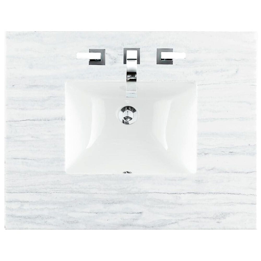James Martin Vanities Breckenridge 30&quot; Single Bathroom Vanity in Light Natural Oak with 3 cm Arctic Fall Solid Surface Top and Rectangular Sink, , large