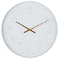 Maple and Jade Round Decorative Wall Clock in Polished White and Gold, , large