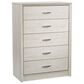 CorLiving Newport 5 Drawer Tall Dresser in White Washed Oak, , large