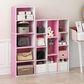 HOMLUX 11-Cube Reversible Open Shelf Bookshelf in White and Pink, , large