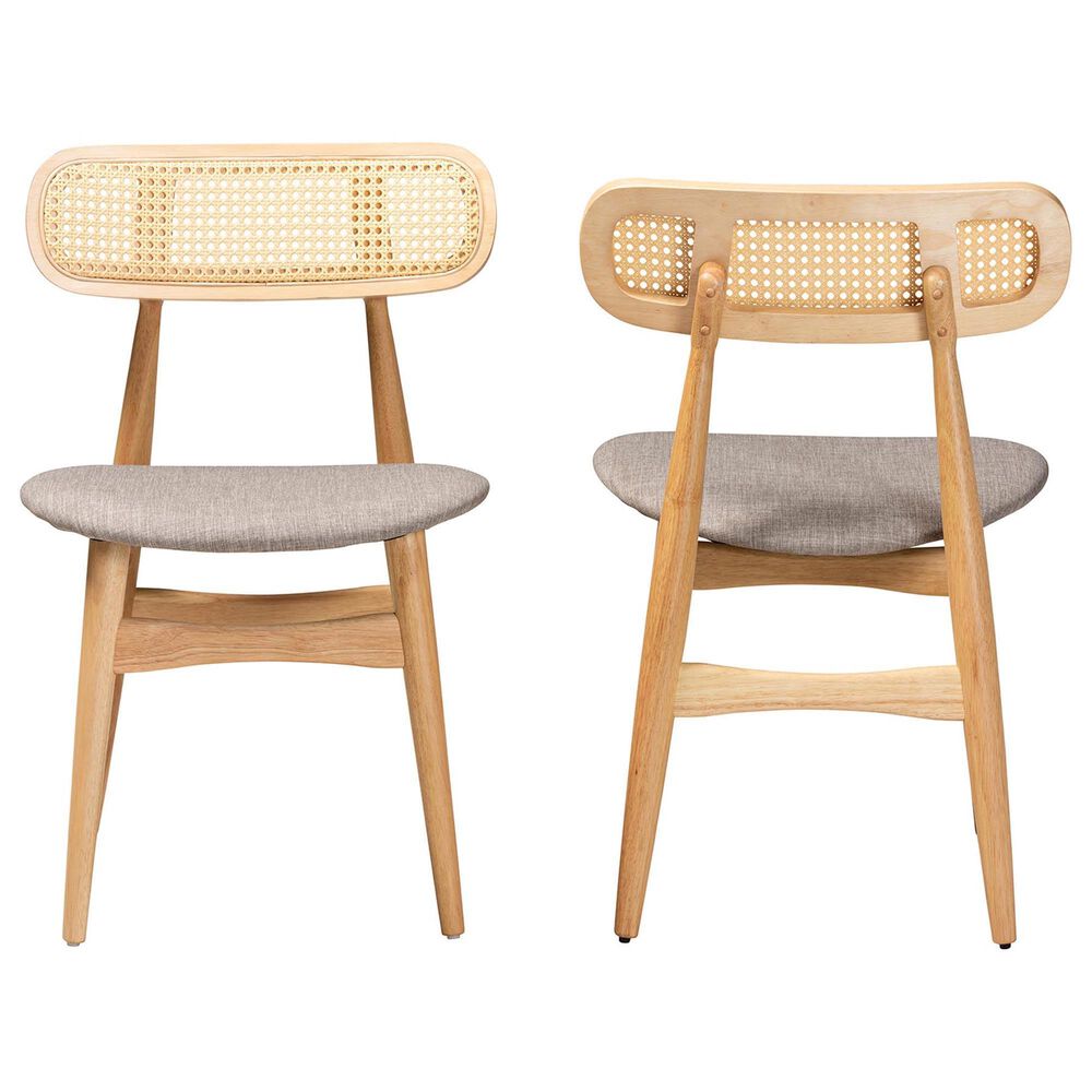 Baxton Studio Tarana Side Chair in Natural Oak and Light Brown (Set of 2), , large