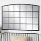 Maple and Jade 34" x 48" Arched Window Pane Inspired Wall Mirror in Matte Black, , large