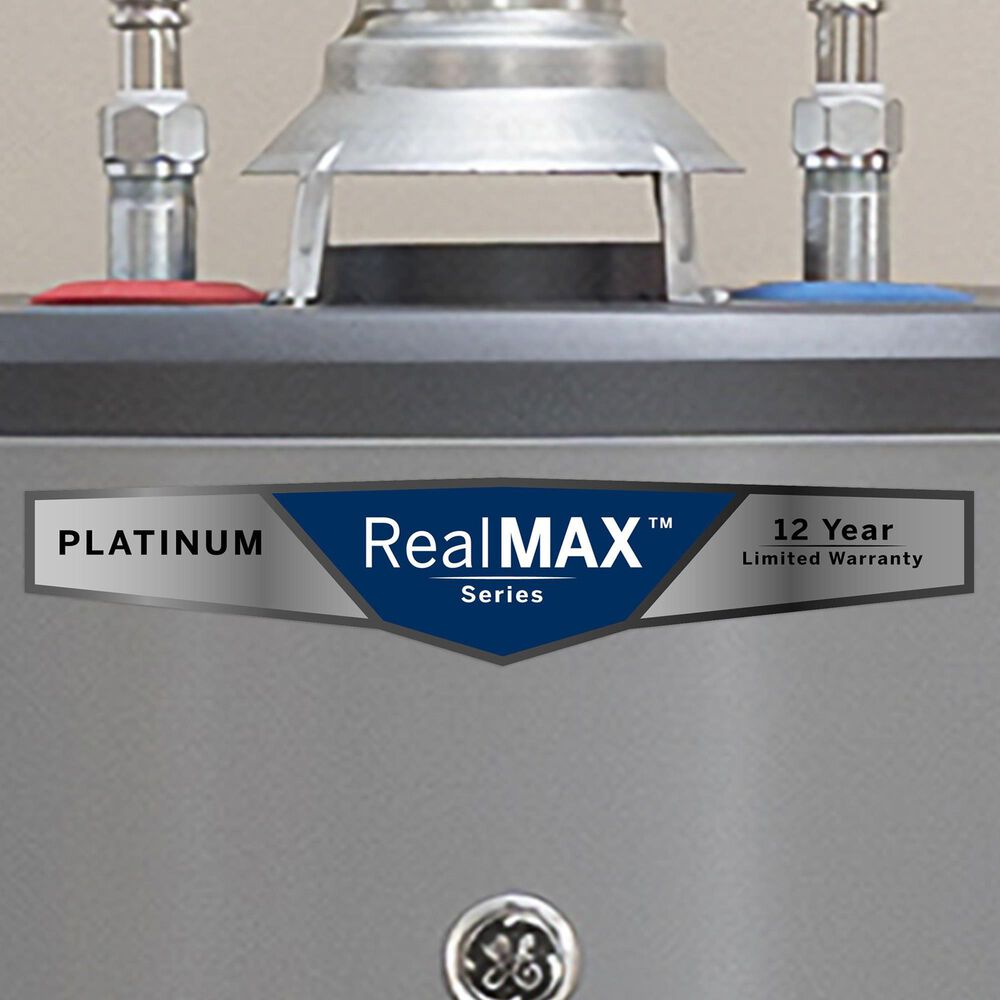 GE Appliances RealMAX Platinum 40-Gallon Tall Natural Gas Ultra Low-NOx Atmospheric Water Heater in Gray, , large