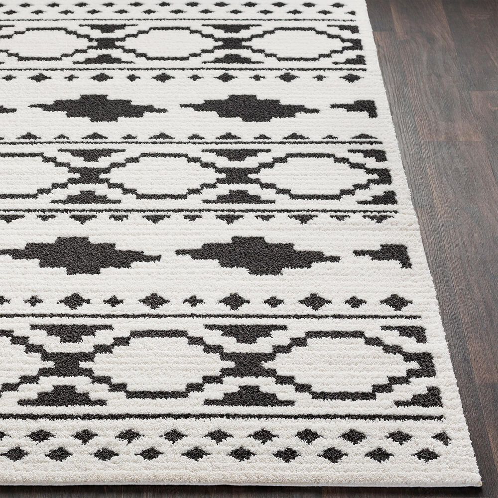 Surya Moroccan Shag MCS-2305  2&#39; x 3&#39; Black and White Area Rug, , large