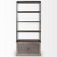 Mercana Braxton II 3-Tier Shelving Unit in Light Brown and Matte Black, , large