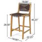 Hearth and Haven Outdoor Armless Barstool with Light Teak Frame in Dark Brown (Set of 2), , large