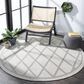 Safavieh Bermuda BMU805A 6"7" Round Ivory and Light Grey Indoor/Outdoor Area Performance Rug, , large