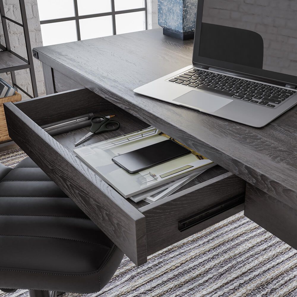Ashley Freedan Desk in Grayish Brown and Black, , large