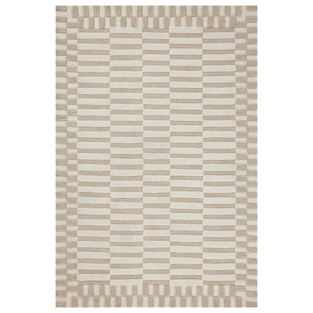 Chris Loves Julia x Loloi Bradley 7"9" x 9"9" Ivory and Beige Area Rug, , large
