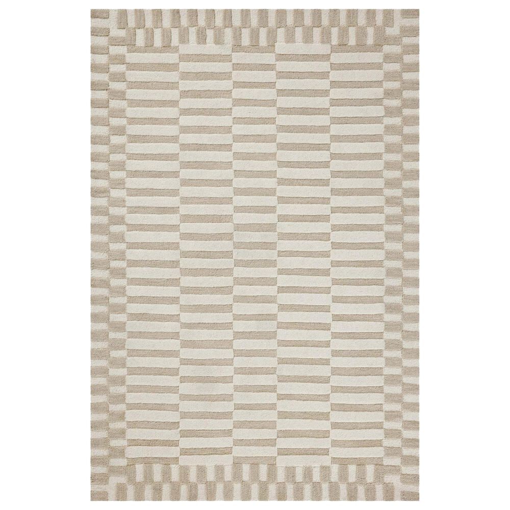 Chris Loves Julia x Loloi Bradley 7"9" x 9"9" Ivory and Beige Area Rug, , large