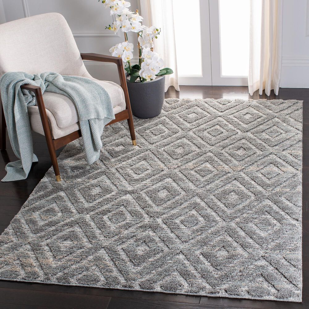 Safavieh Martha Stewart Lucia Shag MSR0782H 4&#39; x 6&#39; Dark Grey and Light Grey Area Rug, , large