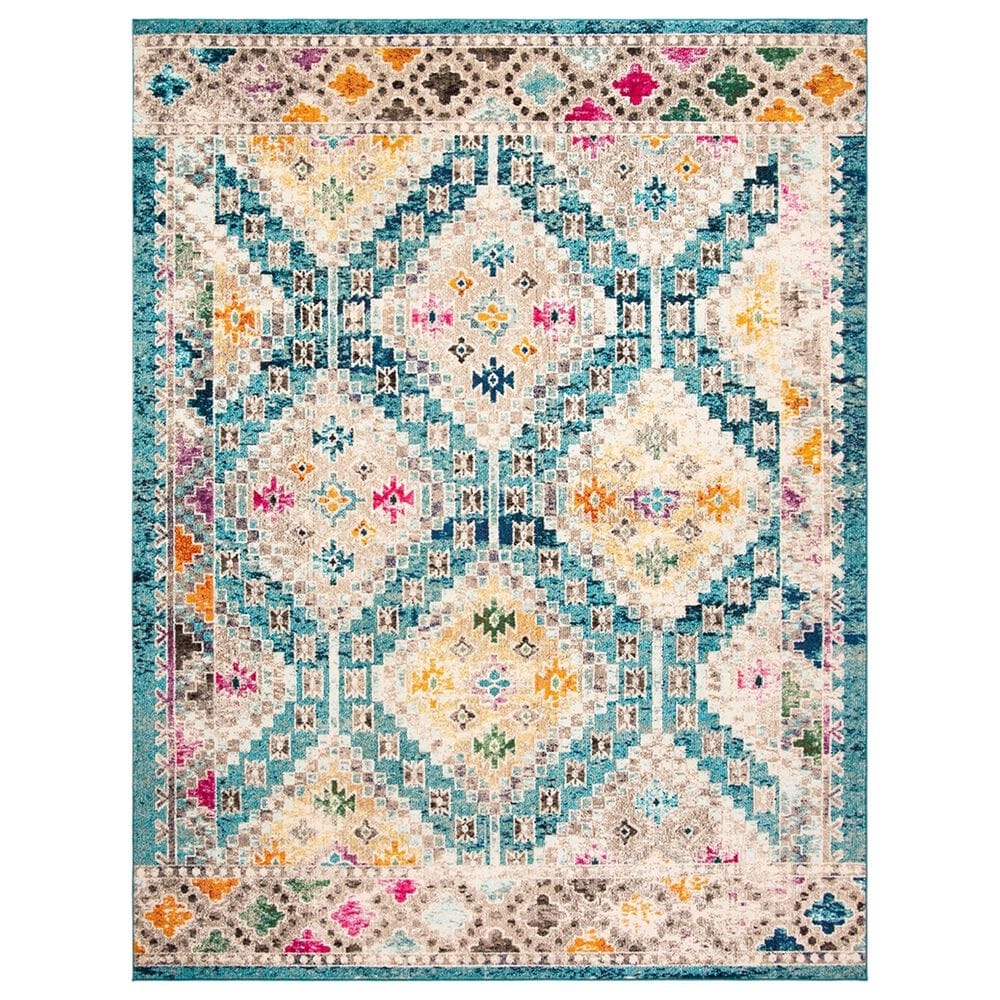 Safavieh Madison MAD418N 10" x 14" Dark Blue and Yellow Area Rug, , large