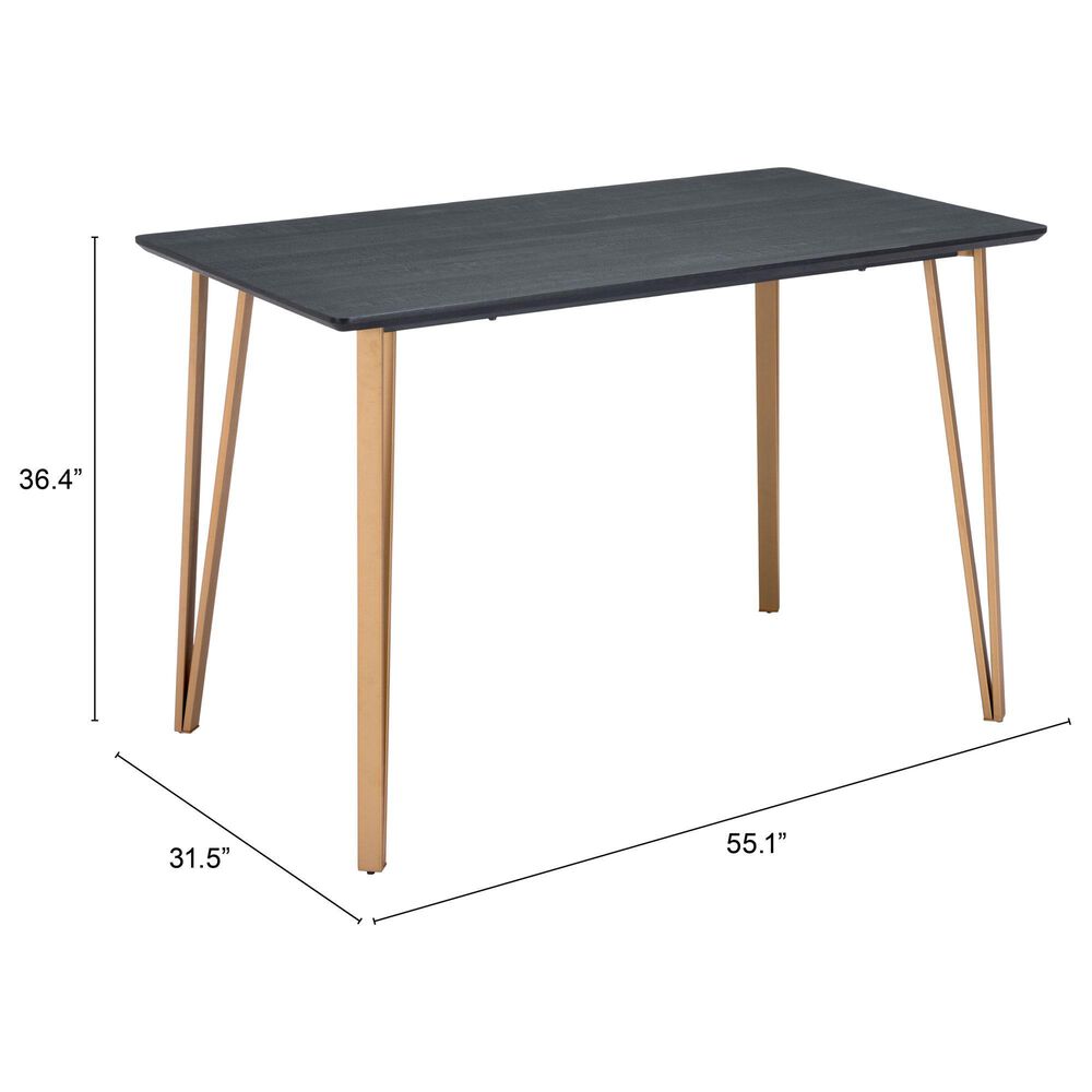 Zuo Modern Deus Counter Table in Black/Gold, , large