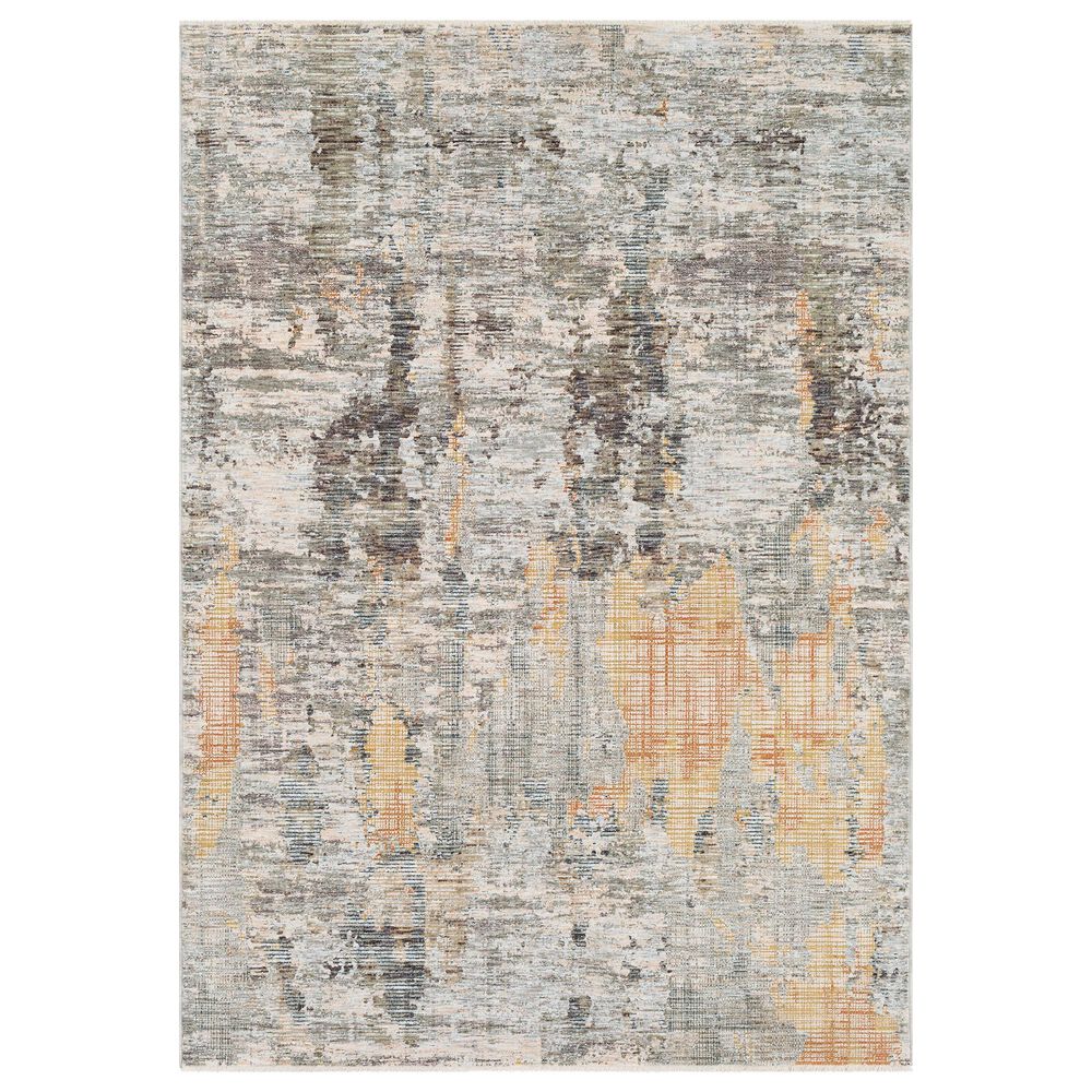 Surya Presidential PDT-2306 2" x 3"3" Blue, Gray and Orange Scatter Rug, , large