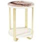 Vista Haus Ariana Chairside End Table in Gold and White, , large