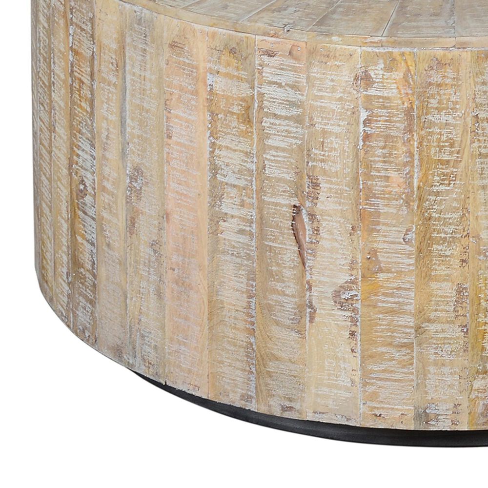Crestview Collection Bengal Manor Round Cocktail Table in Whitewash, , large