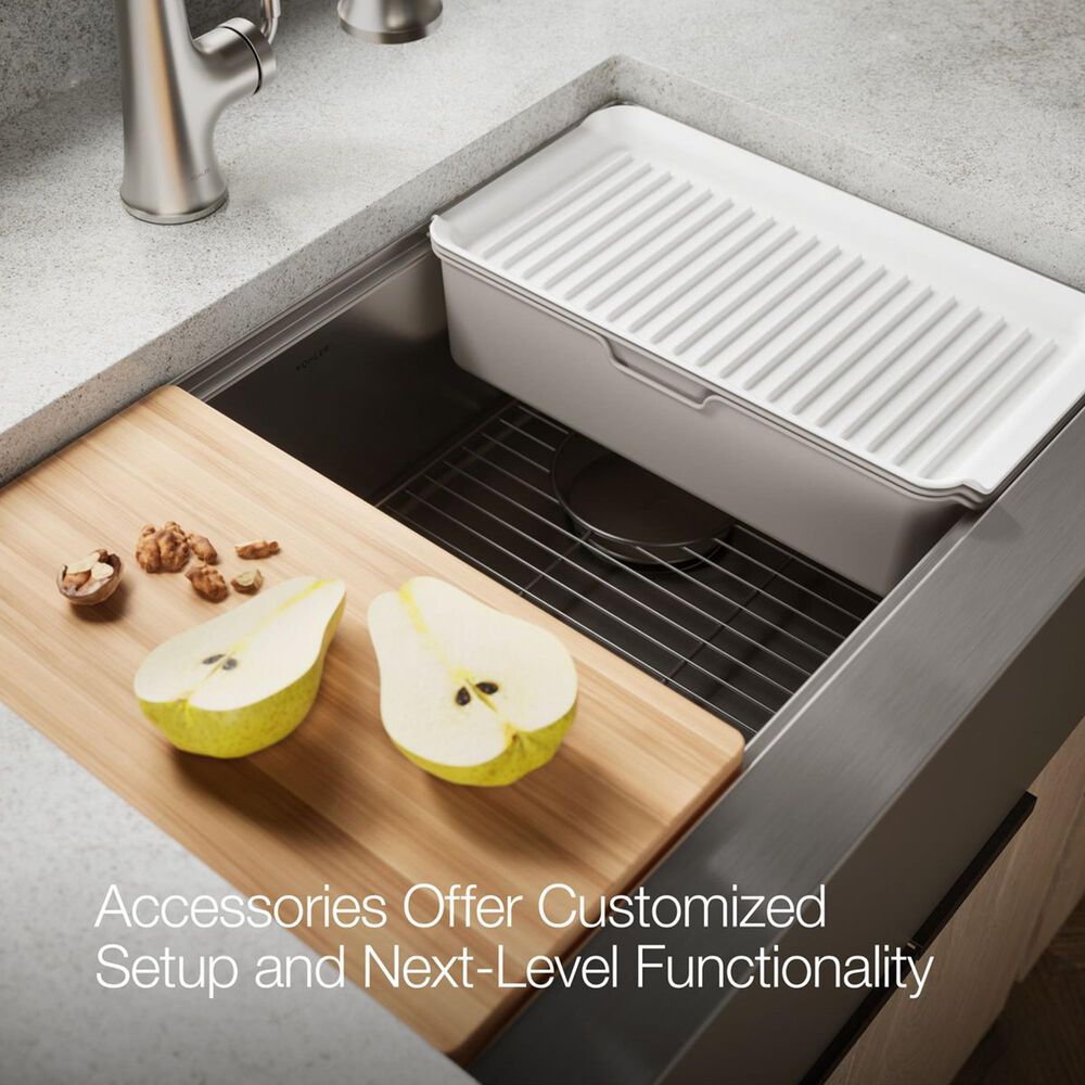 Kohler Strive 29.5" Undermount Single-Bowl Workstation Kitchen Sink in Stainless Steel, , large