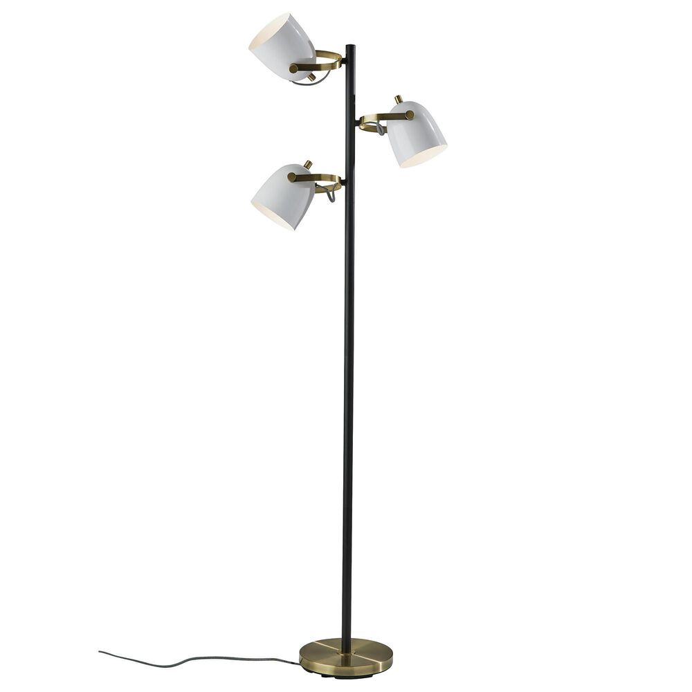 Adesso Casey Tree Lamp in Black/White/Antique Brass, , large
