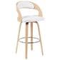 Armen Living Shelly Swivel Bar Height Stool in Oak, , large