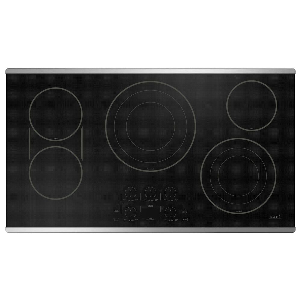 Cafe 2-Piece Kitchen Package with Matte Black 30" Smart Built-In Convection Double Wall Oven and Stainless Steel 36" Electric Cooktop, , large