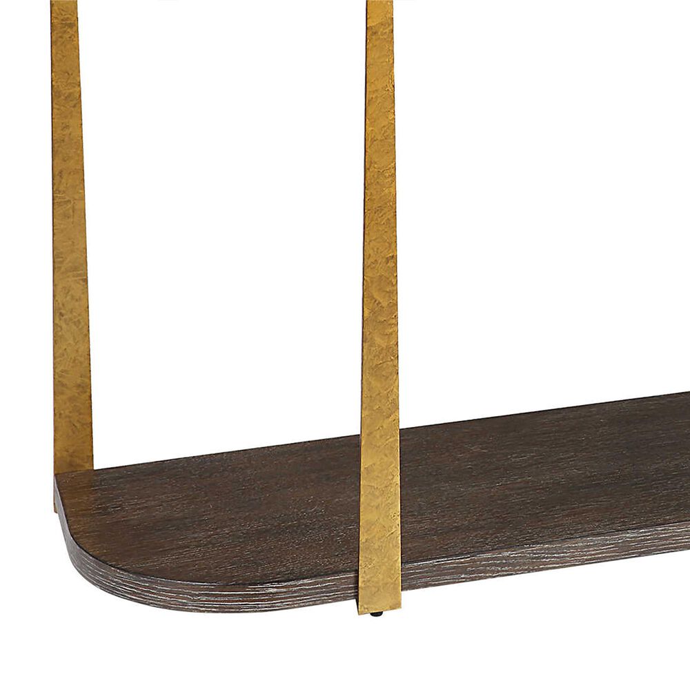 Uttermost Palisade Console Table in Coffee Oak and Antique Gold, , large
