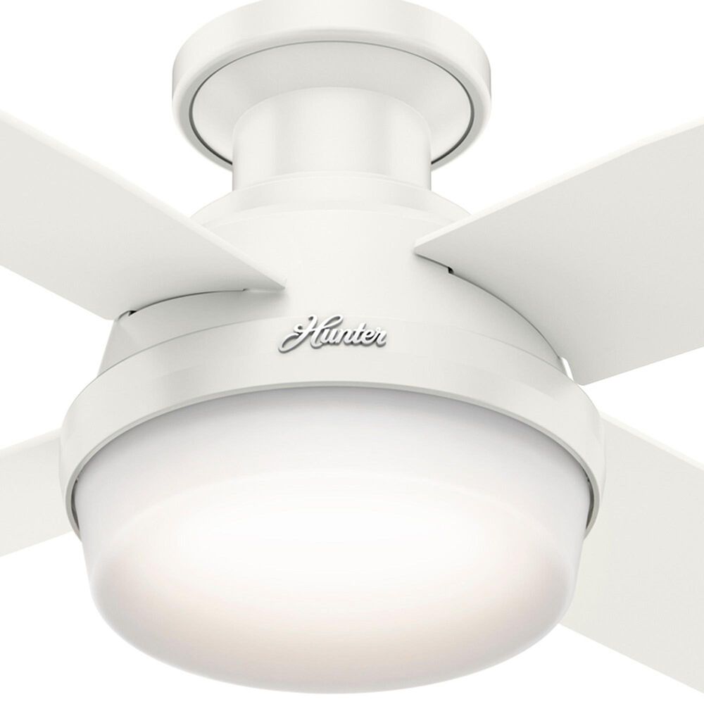 Hunter Dempsey 44&quot; Low Profile Ceiling Fan with Light in Fresh White, , large
