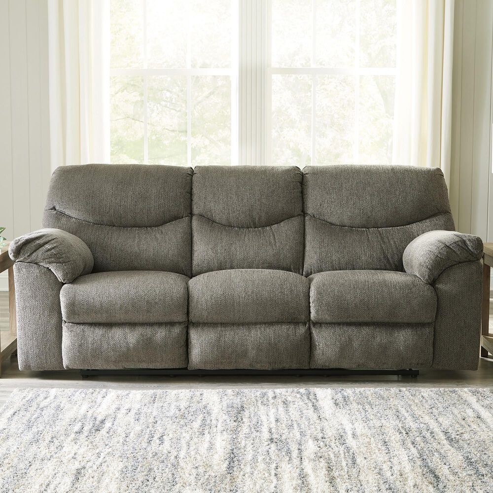 Signature Design by Ashley Alphons Manual Reclining Sofa in Putty NFM