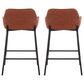 LumiSource Daniella 24" Counter Stool with Camel Upholstery in Black (Set of 2), , large