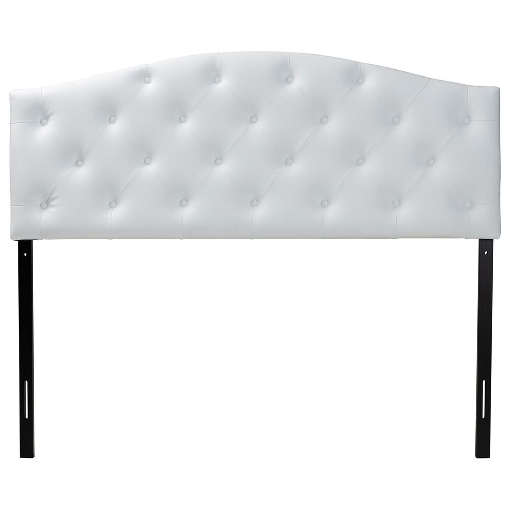 Baxton Studio Myra Full Headboard with White Upholstered in Black, , large
