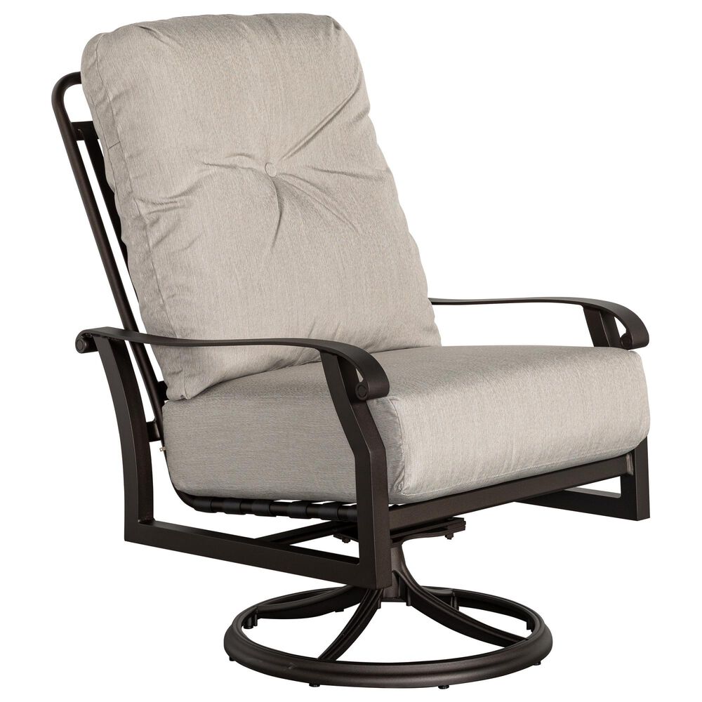 Woodard Cortland Cushion Big Man&#39;s Swivel Rocking Lounge Chair in Memo Hemp, , large