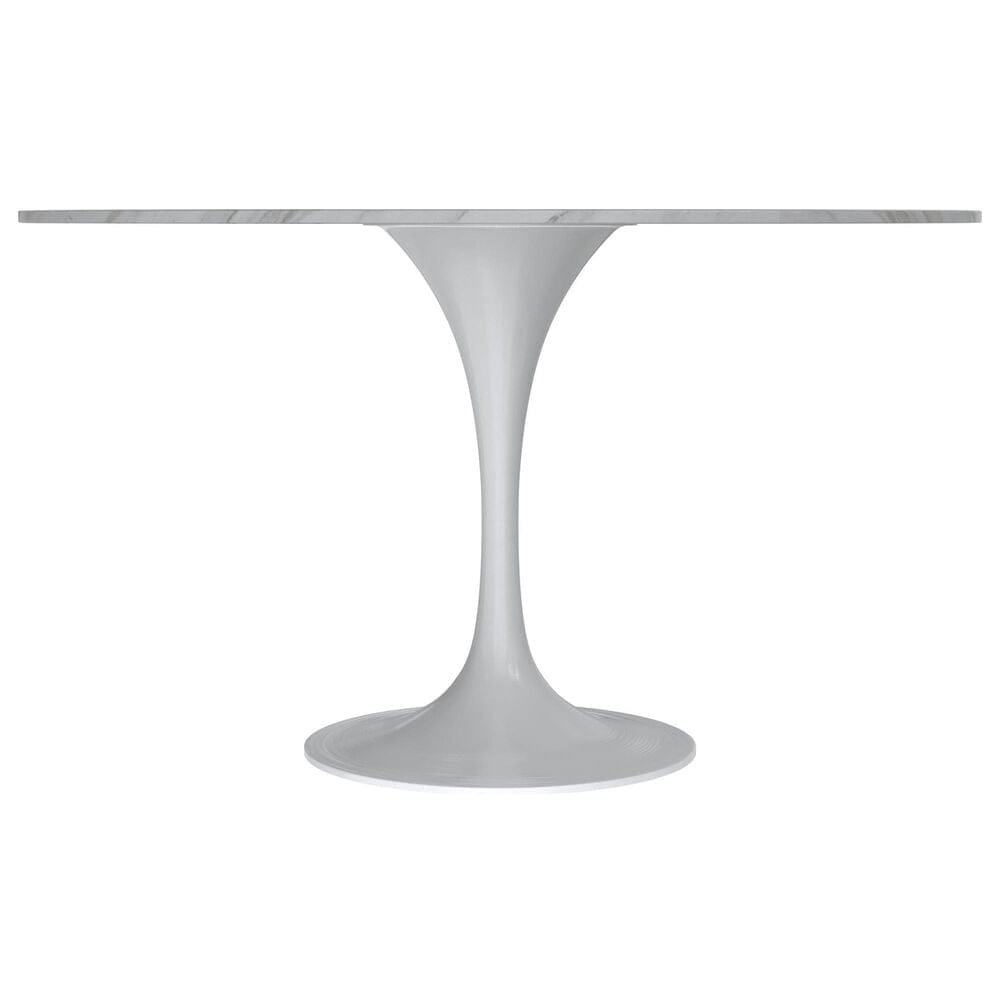 Leisuremod Verve 48&quot; Round Dining Table with Sintered Stone Top in White - Table Only, , large